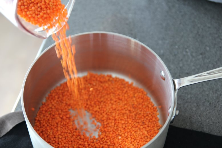 red lentils pot